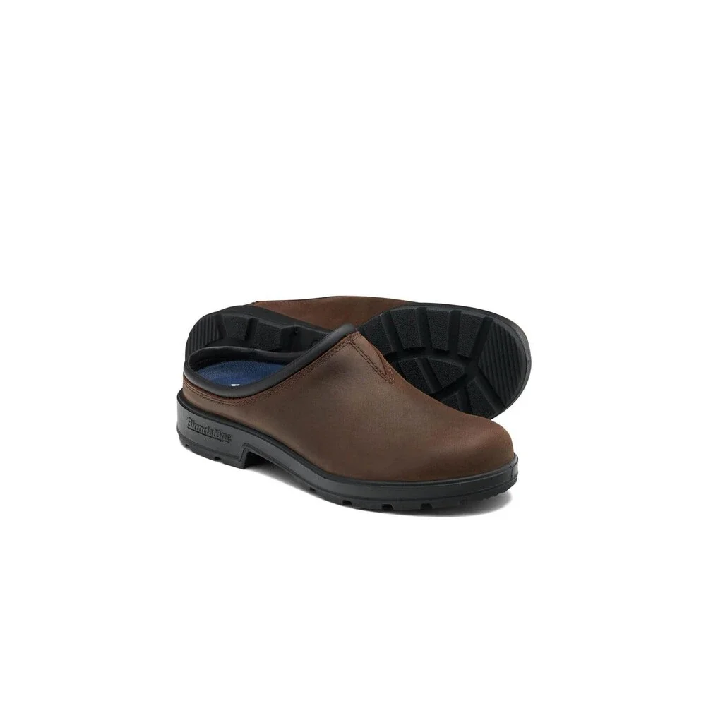 Blundstone #2421 Clog Mens US 7.5 M Antique Brown Waxed Leather Slip On ZOGG3671